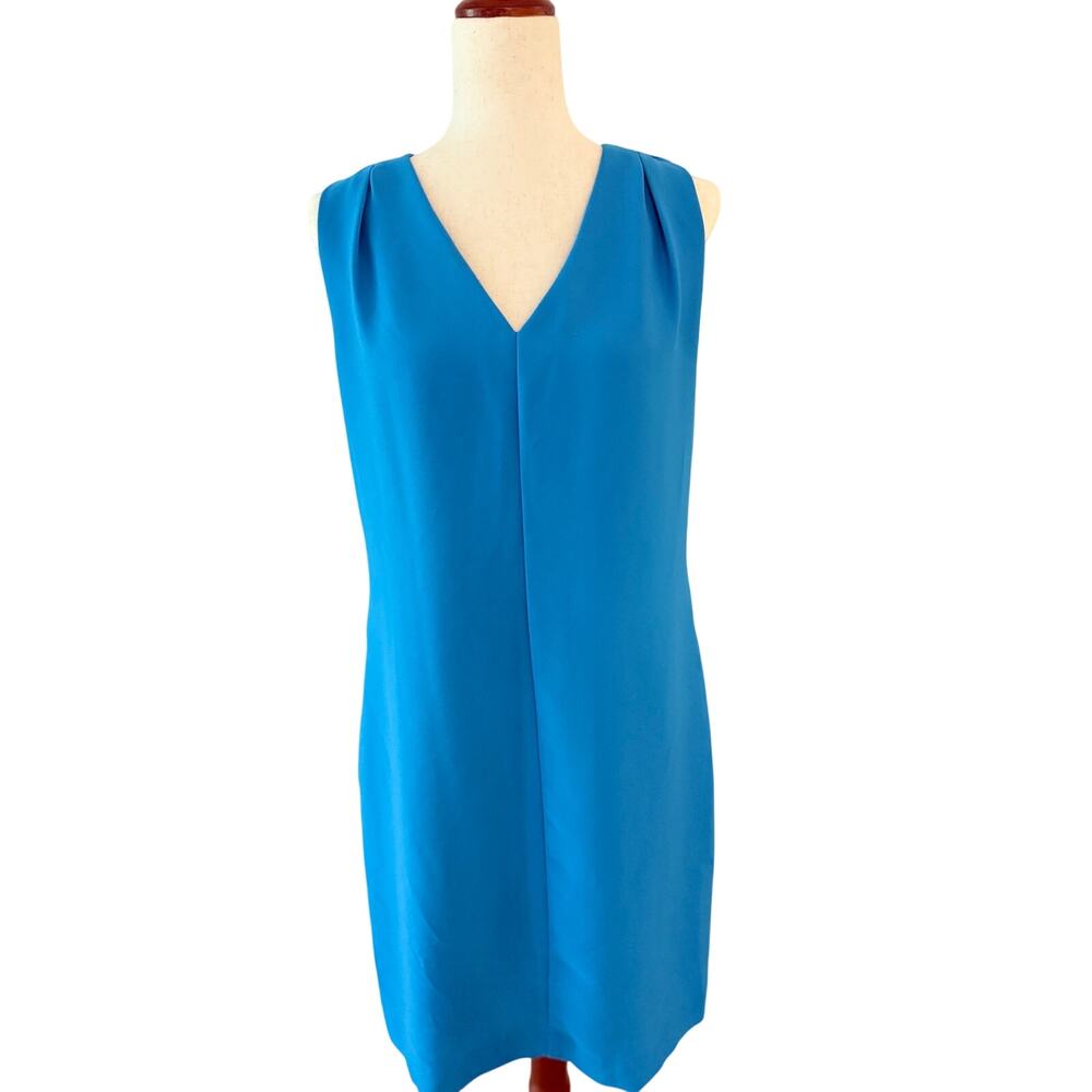 Banana Republic Blue Sleeveless V-Neck Shift Dress Size 10